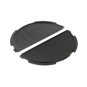 Media plancha parrilla de hierro fundido, de doble cara, L