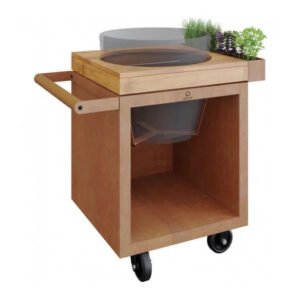 OFYR Kamado Mesa Corten 65 PRO Madera de Teca BGE