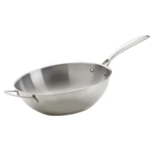 wok acero inoxidable 12"
