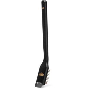 Cepillo esencial para barbacoa con cerdas de acero inoxidable y mango de madera
