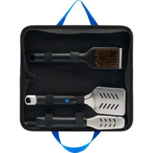 Juego de utensilios para barbacoa TRAVELQ™, 3 piezas, con bolsa incluida.