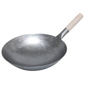 Wok de acero inoxidable con base redonda