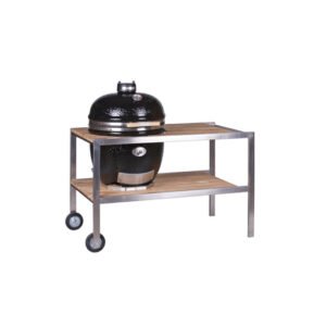 Mesa de acero inoxidable y teca .66 (Barbacoa no incluida en el precio. Se compra a parte)